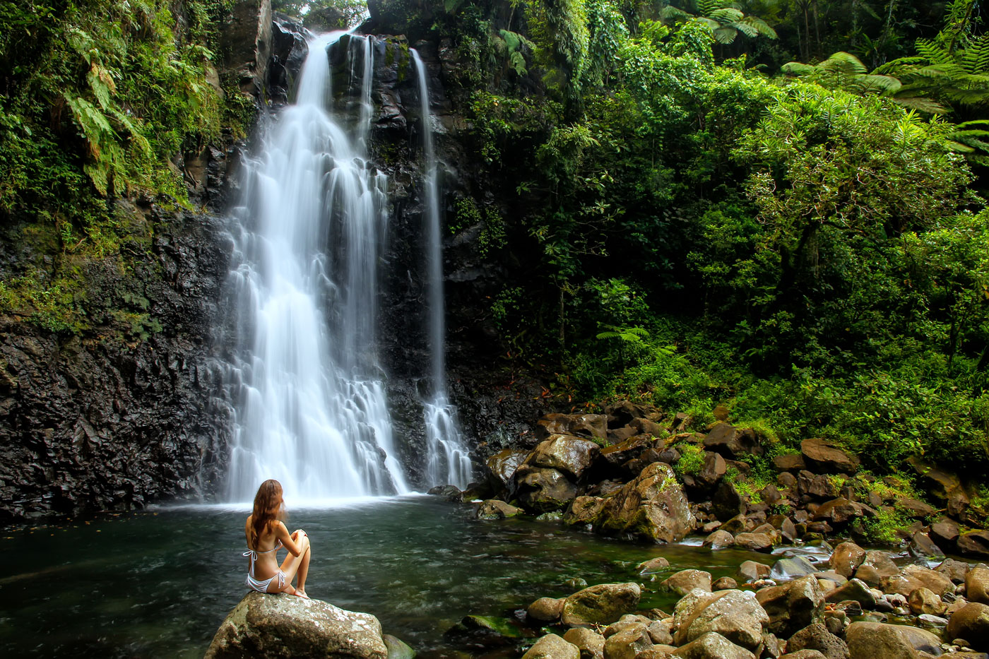 Tavoro Waterfall Fiji sexy girl