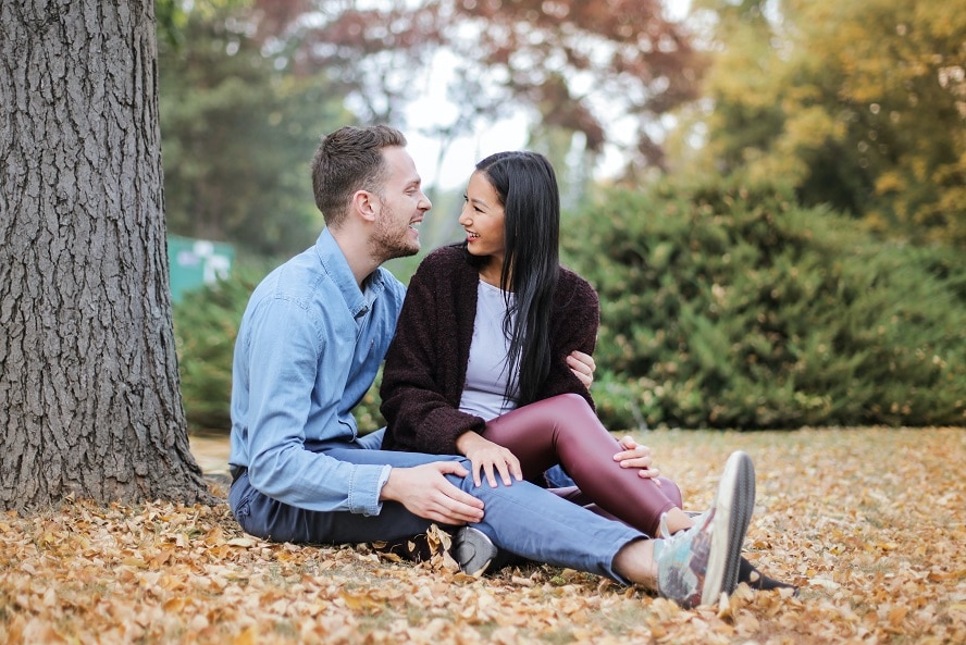 man asking a woman to sleep with him